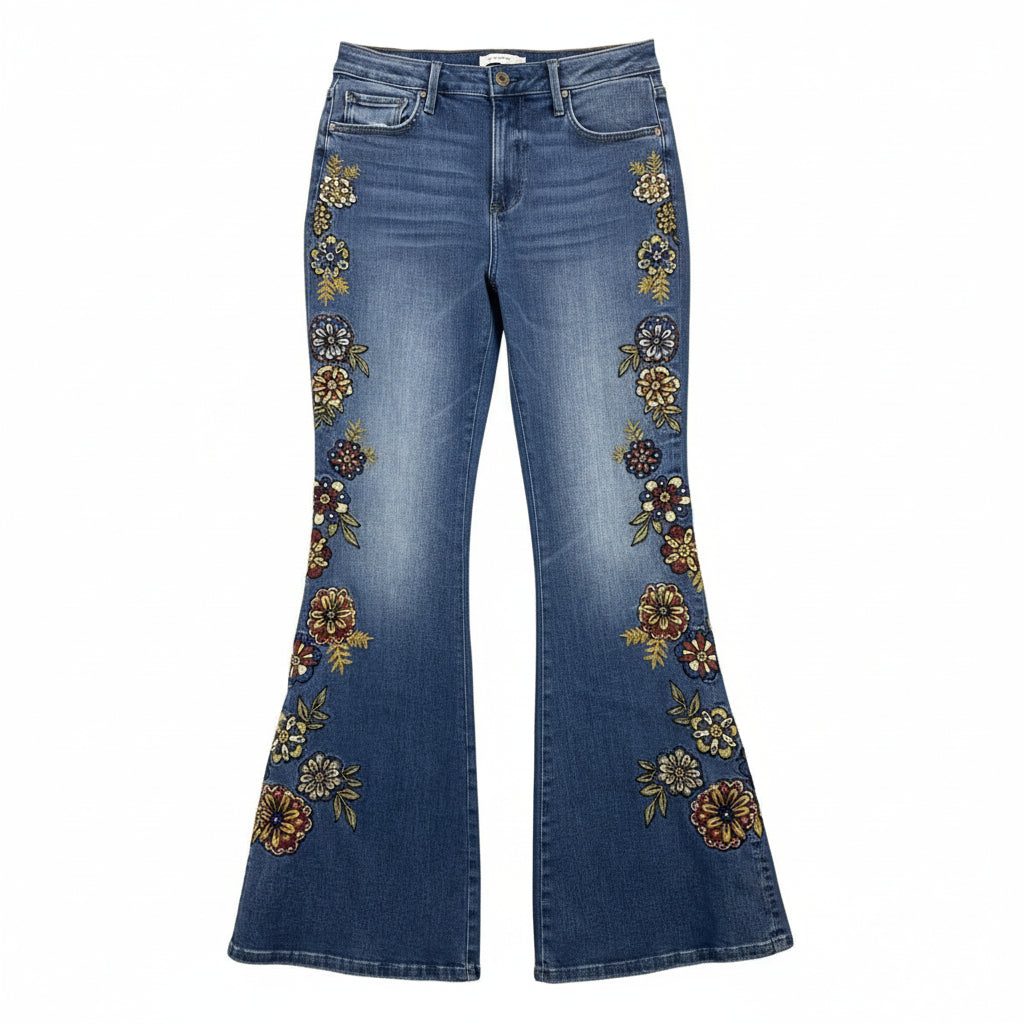 Driftwood Farrah Embroidered Flare Jeans